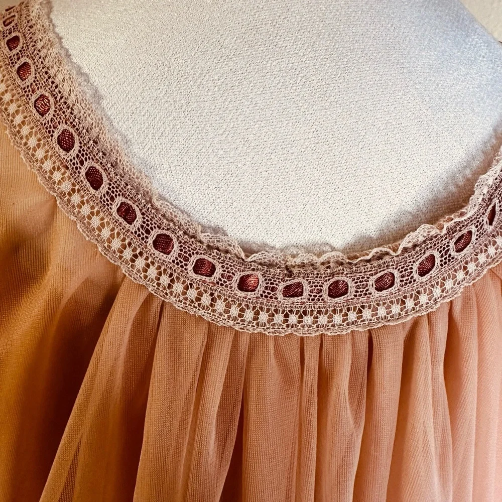 Intimé California Peach Chiffon Peignoir Set - Small - Picture 7 of 7